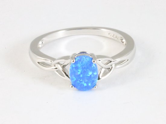 Hoogglans zilveren ring met Australische opaal afbeelding 4