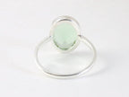 Ovale hoogglans zilveren ring met groene amethist afbeelding 3