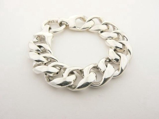 Zilveren armband met grote gourmetschakels afbeelding 2