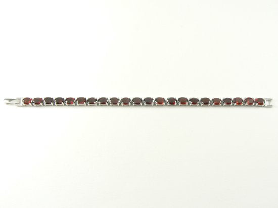 Zilveren tennisarmband met granaat afbeelding 3