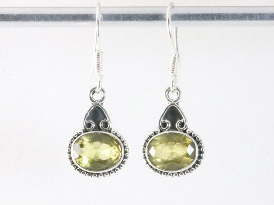 Fijne bewerkte zilveren oorbellen met citrien afbeelding 4