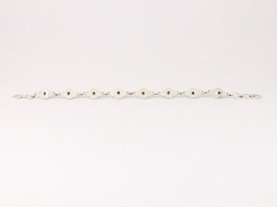 Fijne bewerkte zilveren schakelarmband met howliet afbeelding 2