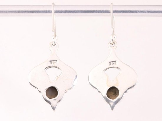 Bewerkte zilveren oorbellen met tijgeroog afbeelding 3