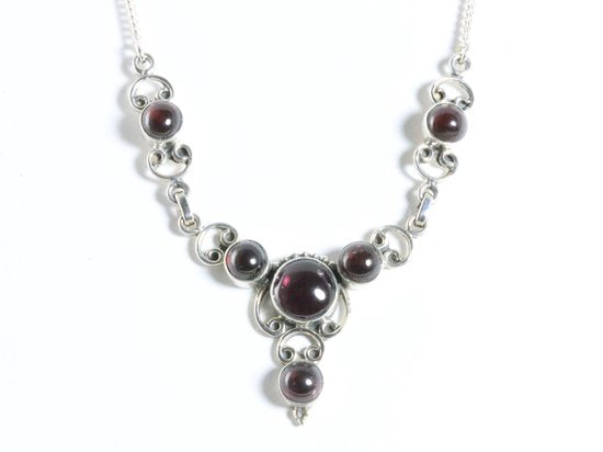 Zilveren ketting met granaat afbeelding 3