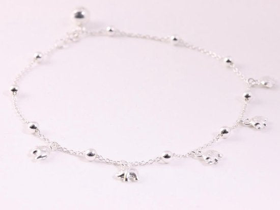 Fijne zilveren enkelband met olifanten afbeelding 2