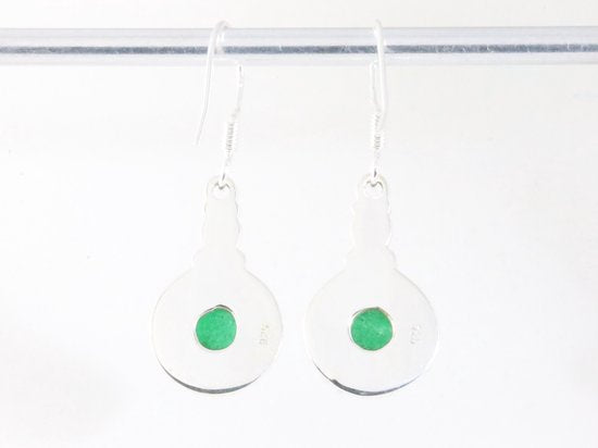 Bewerkte zilveren oorbellen met jade afbeelding 3