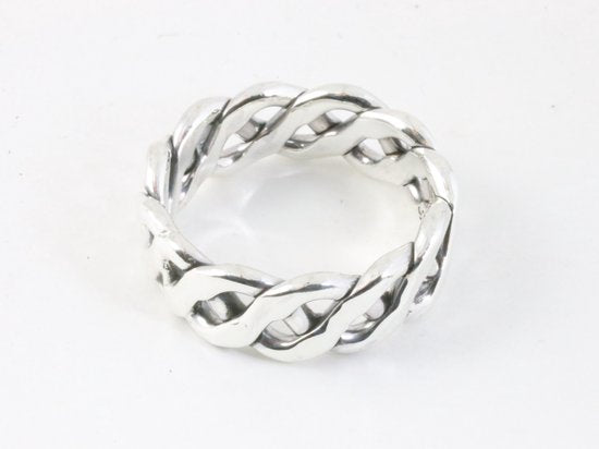 Zware opengewerkte zilveren ring afbeelding 2