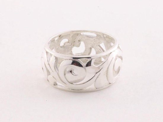 Opengewerkte zilveren ring afbeelding 1