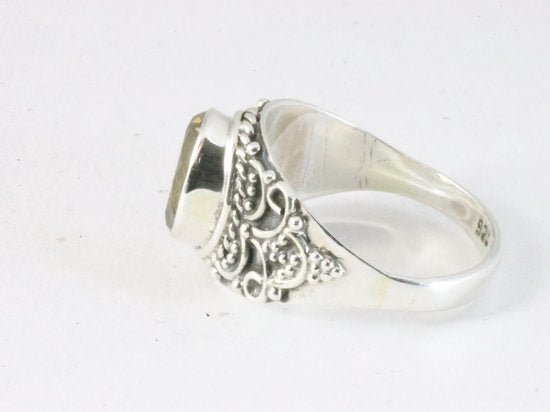 Bewerkte zilveren ring met citrien afbeelding 2