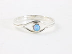 Fijne opengewerkte zilveren ring met Australische opaal afbeelding 4