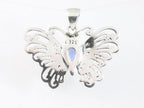 Zilveren vlinder hanger met blauwe saffier afbeelding 3