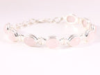 Zware zilveren armband met rozenkwarts afbeelding 2