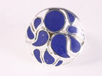 Ronde opengewerkte zilveren ring met lapis lazuli afbeelding 4