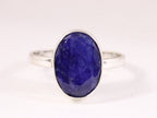 Zilveren ring met blauwe saffier afbeelding 4