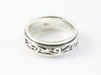 Zilveren geluksring met fantasiegravering afbeelding 2