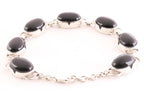 Zilveren armband met grote onyx stenen afbeelding 3