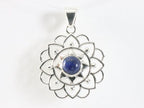 Opengewerkte zilveren hanger met lapis lazuli afbeelding 4
