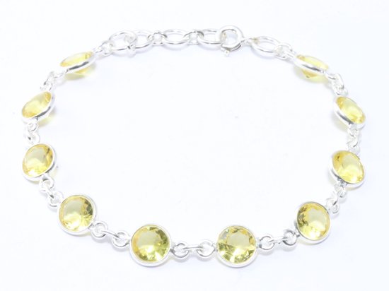 Fijne zilveren armband met citrien afbeelding 1