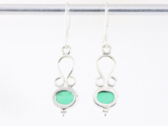 Fijne opengewerkte zilveren oorbellen met jade afbeelding 3