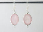 Fijne zilveren oorbellen met rozenkwarts afbeelding 3