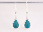 Druppelvormige zilveren oorbellen met chrysocolla afbeelding 3
