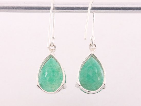 Zilveren oorbellen met smaragd afbeelding 3