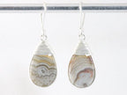 Zilveren oorbellen met Mexicaanse laguna lace agaat afbeelding 3