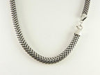 Brede gevlochten zilveren ketting - 56 cm. afbeelding 1