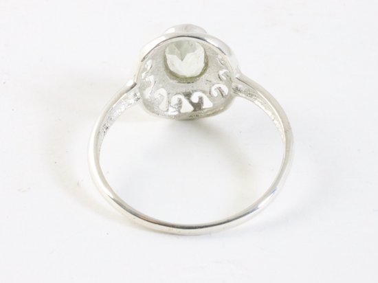 Fijne opengewerkte zilveren ring met bergkristal afbeelding 3