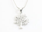 Fijne zilveren levensboom hanger aan ketting afbeelding 3