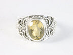 Bewerkte zilveren ring met citrien afbeelding 4
