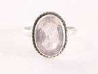 Bewerkte zilveren ring met rozenkwarts afbeelding 4