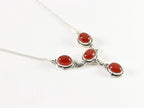 Bewerkte zilveren ketting met carneool afbeelding 3
