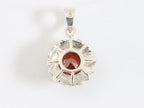Ronde zilveren hanger met granaat en marcasiet afbeelding 3