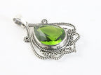 Bewerkte zilveren hanger met peridoot afbeelding 2