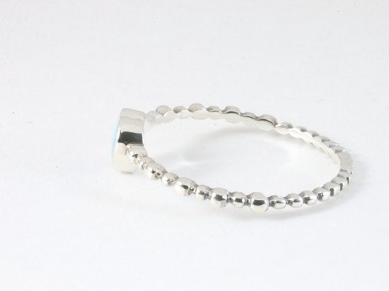 Fijne zilveren ring met Australische opaal afbeelding 2