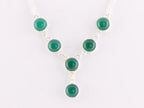 Fijne zilveren ketting met groene onyx afbeelding 3