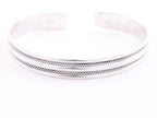 Zilveren klemarmband met kabelpatronen afbeelding 1
