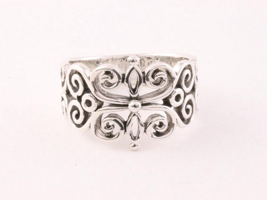 Opengewerkte zilveren ring afbeelding 2