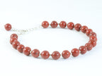 Armband van rode jaspis en zilveren kralen afbeelding 2
