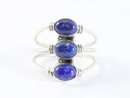 Opengewerkte zilveren ring met 3 lapis lazuli stenen afbeelding 4