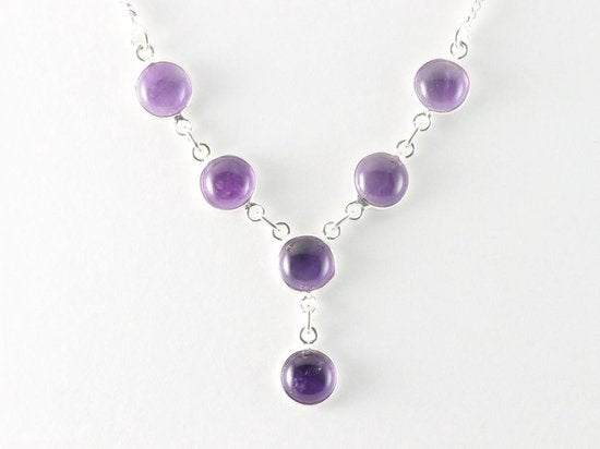 Fijne zilveren ketting met amethist afbeelding 4