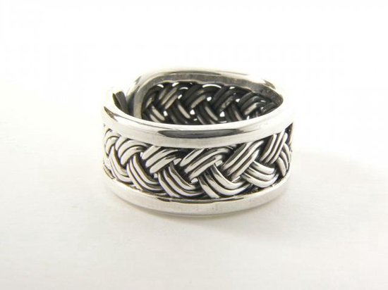 Gevlochten zilveren ring afbeelding 1