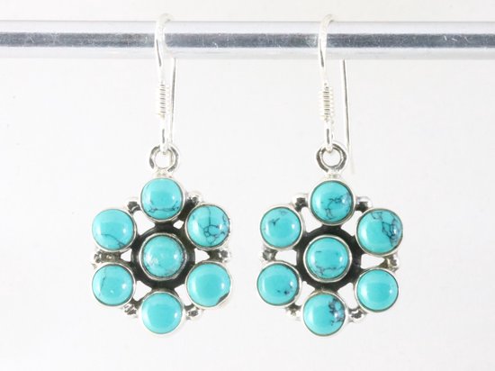 Zilveren oorbellen met turkoois afbeelding 4