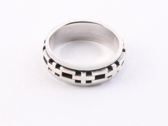 Zilveren geluksring met plustekens afbeelding 2