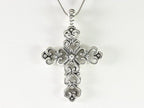 Grote opengewerkte zilveren kruishanger aan ketting afbeelding 3