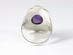 Bewerkte zilveren ring met amethist afbeelding 3
