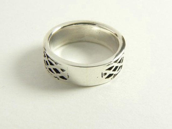 Zilveren ring met kruiskabelgravering afbeelding 2