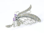 Opengewerkte zilveren vlinder broche met amethist en marcasiet afbeelding 2