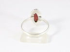 Fijne bewerkte zilveren ring met granaat afbeelding 3